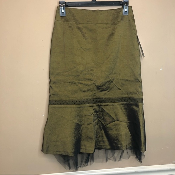 Romo Artele Gold Bronze Skirt With Tulle Viscose Blend Size 42 NWT - Picture 1 of 5